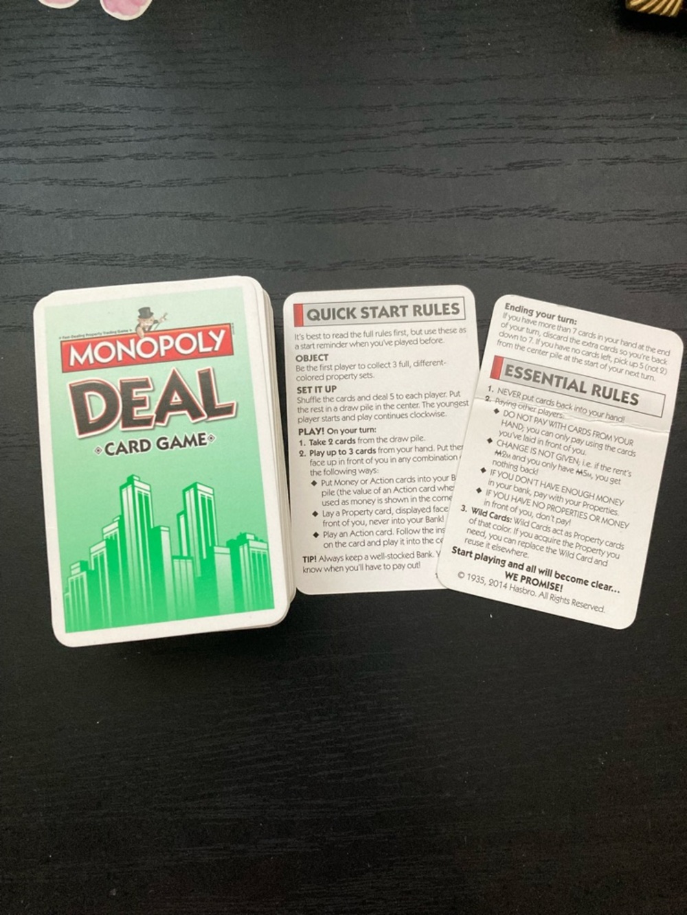 Hasbro Monopoly Deal Card Game - Green and White Deck